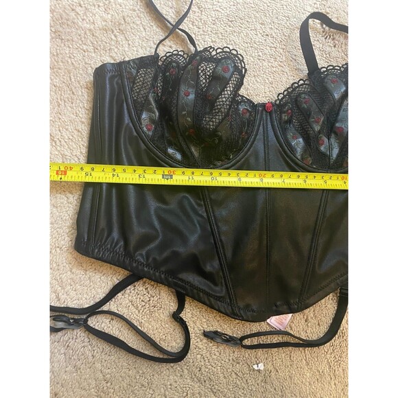 Savage X Fenty Black Bustier Rihanna Renaissance Rose Corset Caviar Size XL - Picture 13 of 15